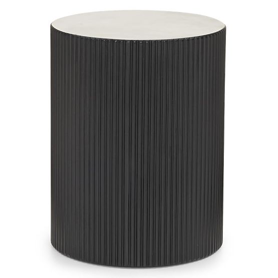 Stolik boczny Ermanno, 35 cm, czarny, żłobiony