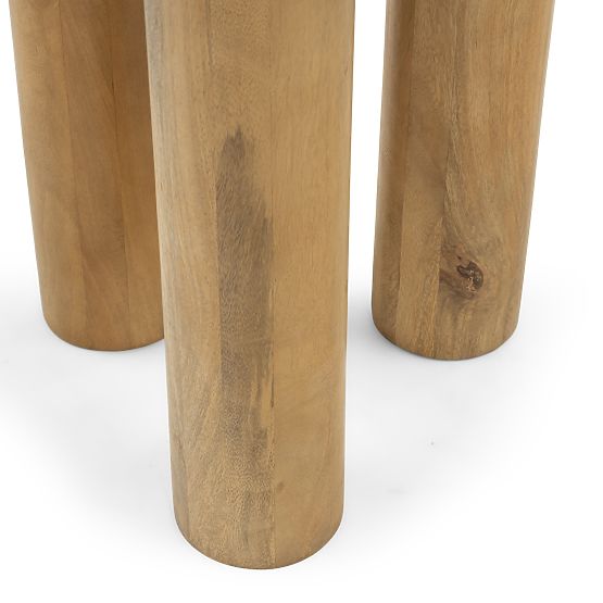 Stolik boczny Limali 50 cm, okrągły, drewno mango, zaokrąglone kształty