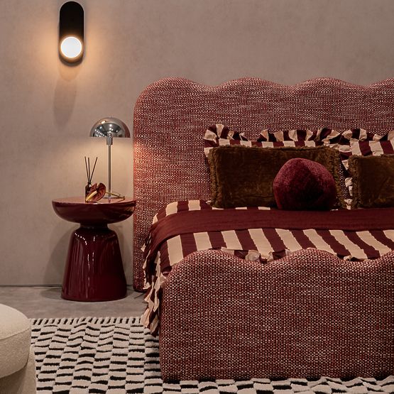 Stolik boczny Logan 40 cm, burgund/czereśnia, połysk