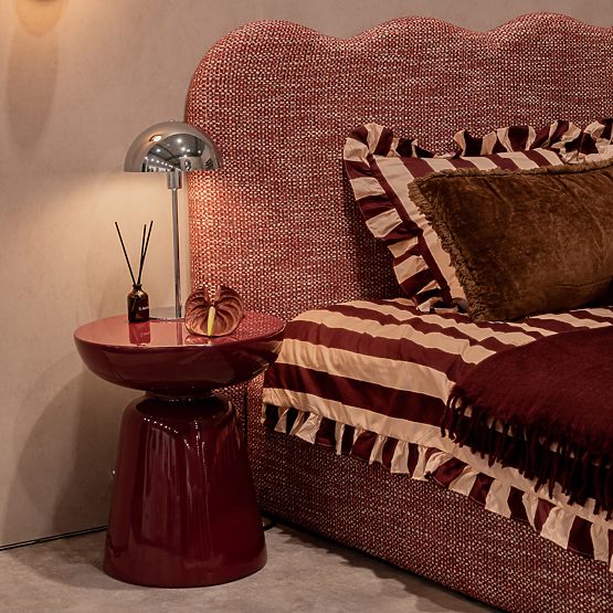 Stolik boczny Logan 40 cm, burgund/czereśnia, połysk