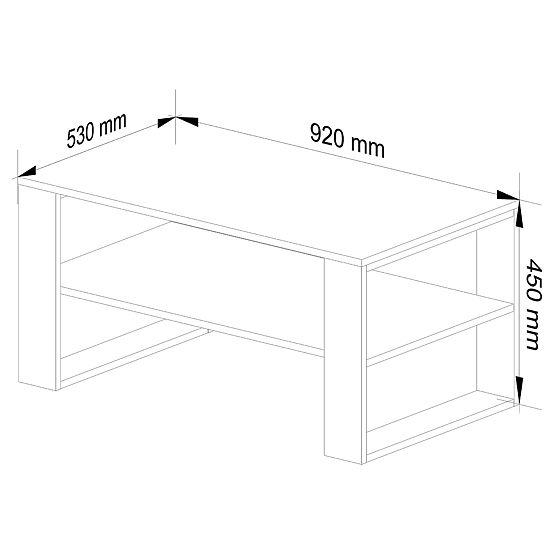 STOLIK KAWOWY ALEX DĄB SONOMA / CZARNY
