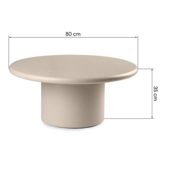 Stolik kawowy Arce 80 cm, ciemny beżowy, matowy