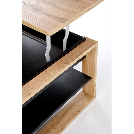 Stolik kawowy BETTY z podnoszonym blatem dąb artisan / czarny (2p=1ks)