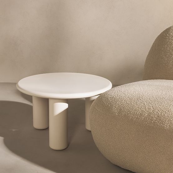 Stolik kawowy Blair 60 cm, kremowy, matowy