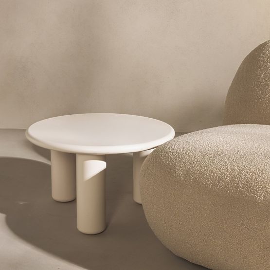 Stolik kawowy Blair 60 cm, kremowy, matowy