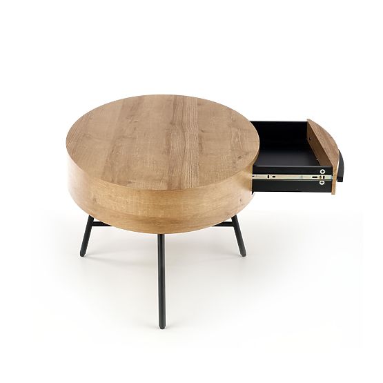 Stolik kawowy Carolina - czarny/złoty dąb