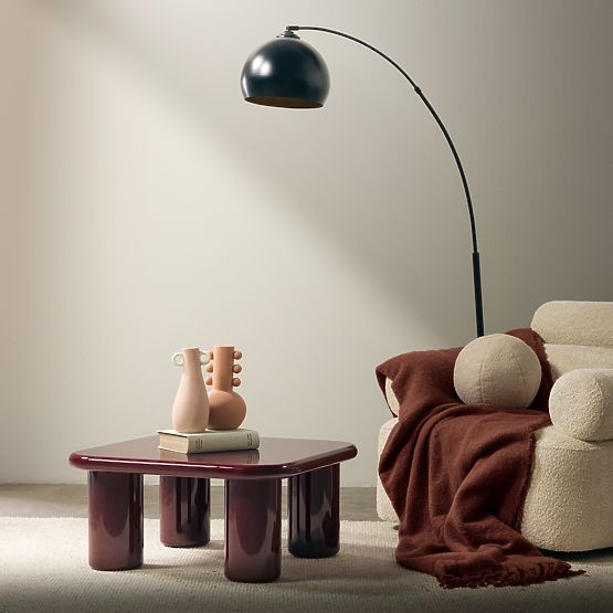 Stolik kawowy Cherry 70 cm, burgund/wiśnia, połysk