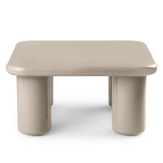 Stolik kawowy Cherry 70 cm, ciemny beżowy, błyszczący