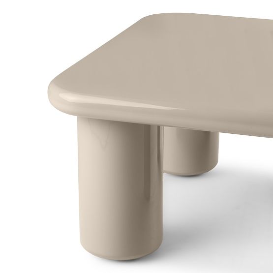 Stolik kawowy Cherry 70 cm, ciemny beżowy, błyszczący