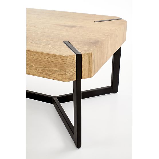 Stolik kawowy LAVIDA - dąb złoty/czarny