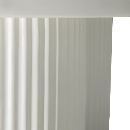 Stolik kawowy Salerno 70 cm, okrągły, biały, żłobiony