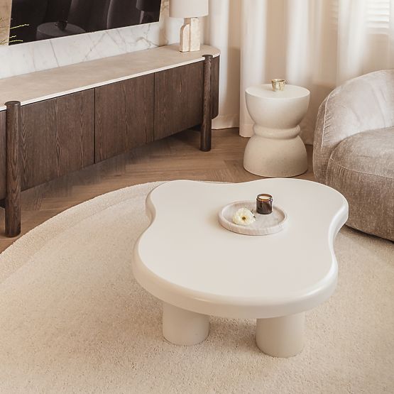 Stolik kawowy Vercelli 100 cm, biały