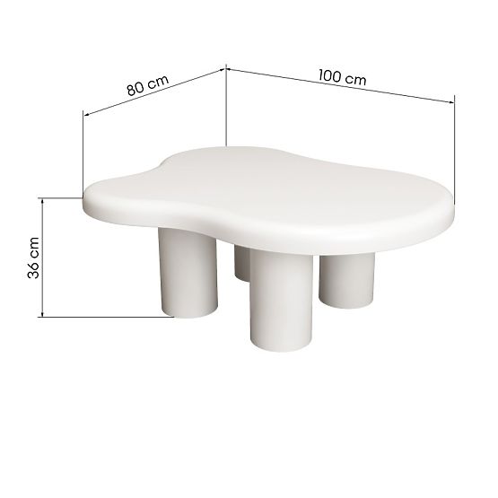 Stolik kawowy Vercelli 100 cm, biały
