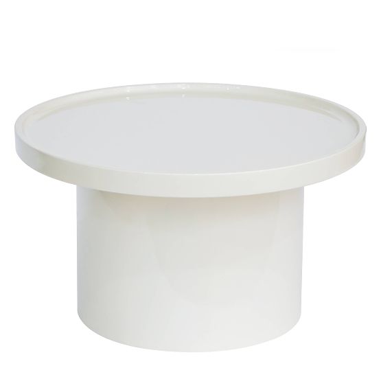 Stolik konferencyjny Chia, 70 cm, biały, błyszczący