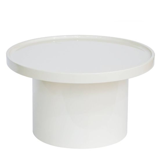 Stolik konferencyjny Chia, 70 cm, biały, błyszczący