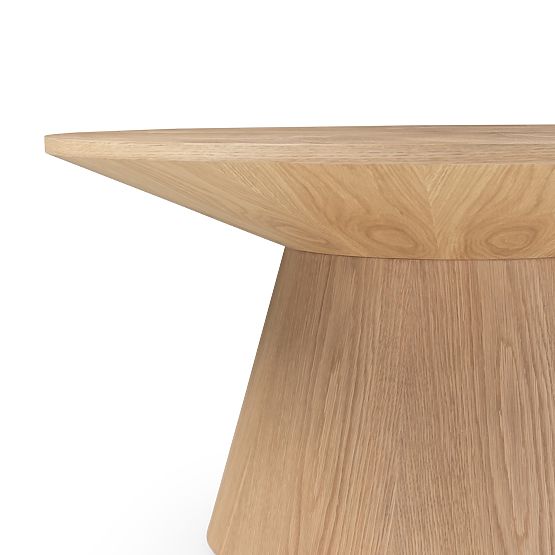 Stolik konferencyjny Dalarna, 90 cm, okrągły, naturalna okleina dębowa