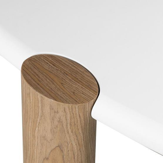 Stolik konferencyjny Floe 125 cm, biały/orzech