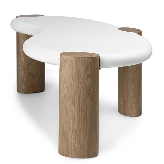 Stolik konferencyjny Floe 125 cm, biały/orzech