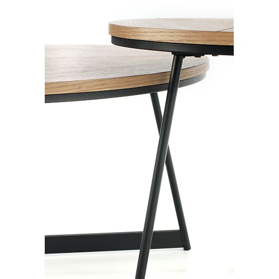 Stolik konferencyjny KARIDA dąb naturalny/czarny (1p=1szt)