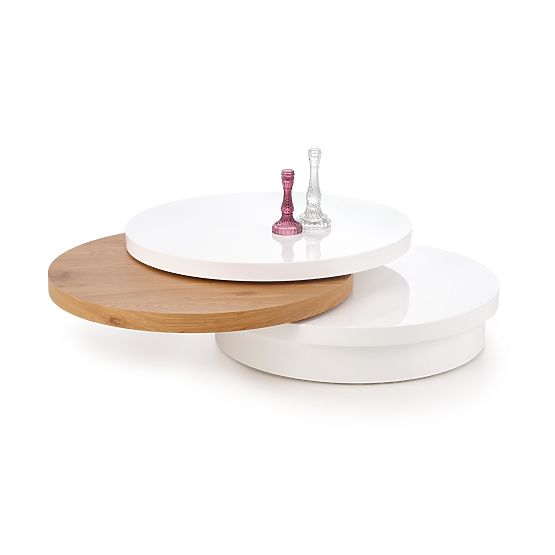 Stolik konferencyjny MICHELLE biały / złoty dąb (1p=1szt)