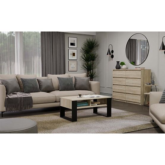 Stolik konferencyjny Modern 2P DĄB SONOMA CZARNY