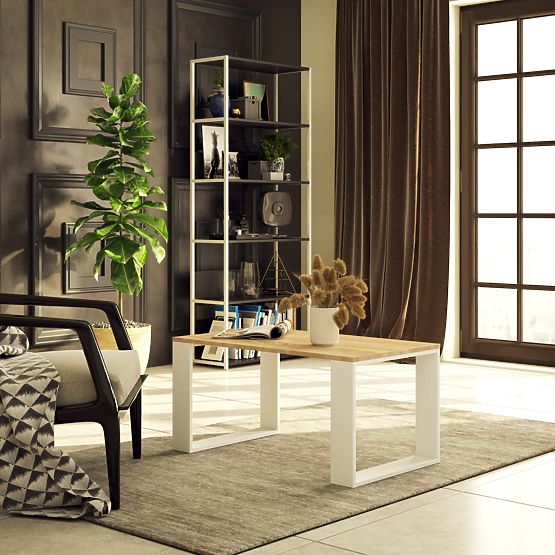 STOLIK KONFERENCYJNY NOX DĄB SONOMA / BIAŁY