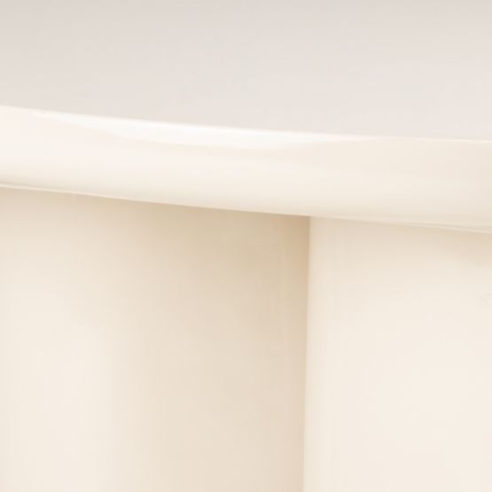 Stolik konferencyjny Puro 80 cm, jasnobeżowy, błyszczący