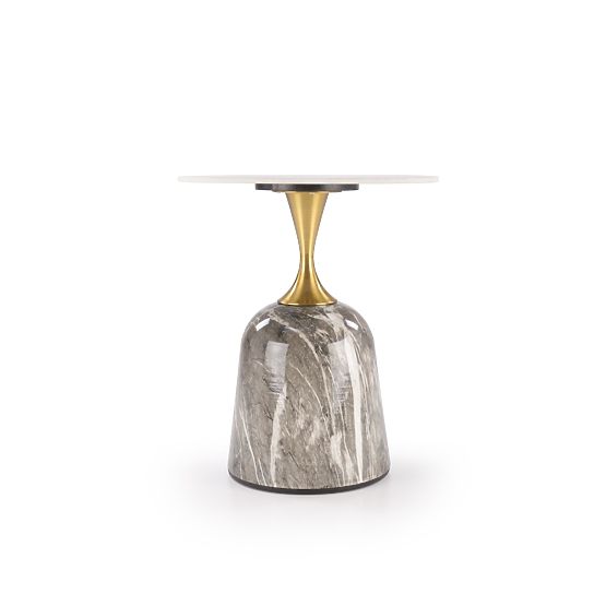 Stolik konferencyjny ROSA biały marmur / szary marmur / złoty (2szt=1szt)