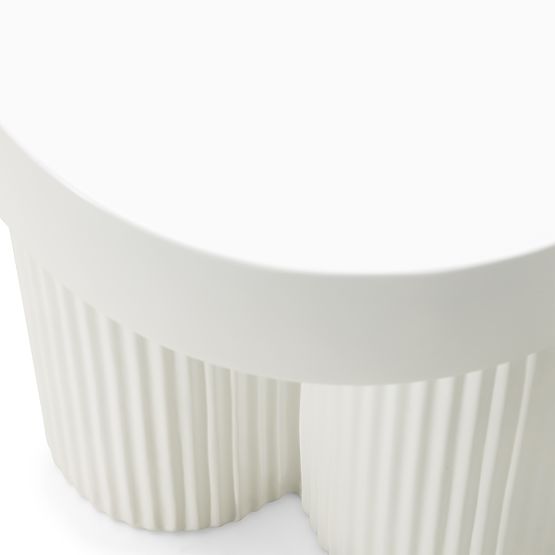 Stolik konferencyjny Salerno 45 cm, okrągły, biały, z rowkowaniem