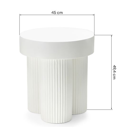 Stolik konferencyjny Salerno 45 cm, okrągły, biały, z rowkowaniem