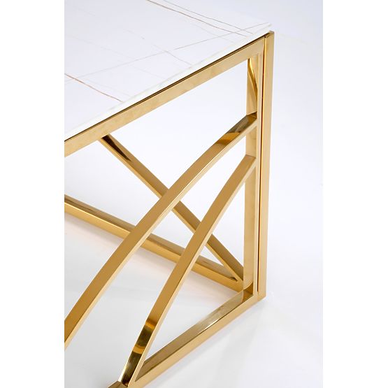 Stolik konferencyjny UNIVERSE 3, biały marmur / złoty (2p=1ks)