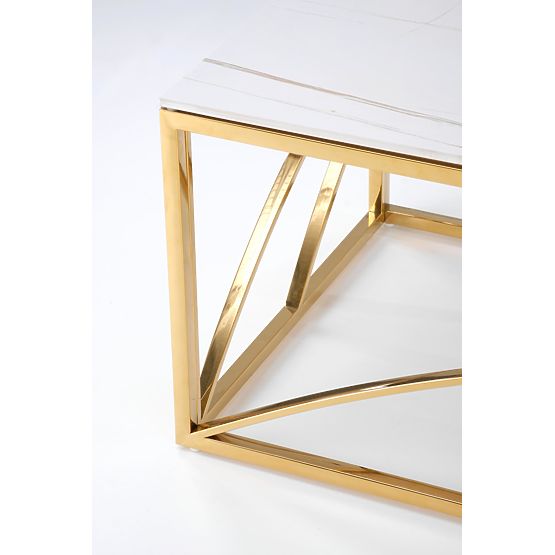 Stolik konferencyjny UNIVERSE 3, biały marmur / złoty (2p=1ks)