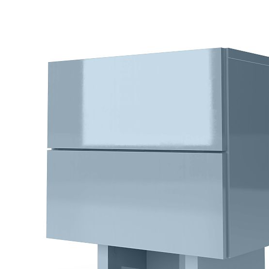 Stolik nocny Glim, dymny niebieski, błyszczący