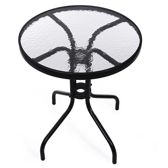 Stolik ogrodowy 60 cm szkło hartowane stół na ogród taras balkon