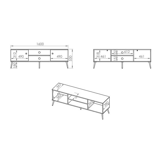Leśny stolik pod telewizor - zielony