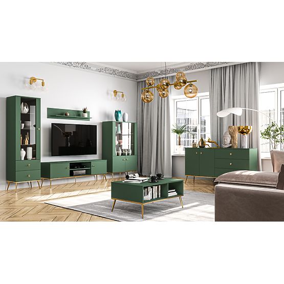 Leśny stolik pod telewizor - zielony