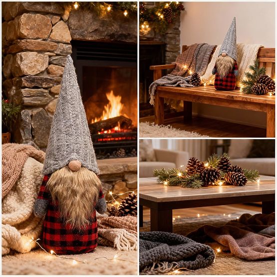 Świąteczny skrzat 50 cm YX055