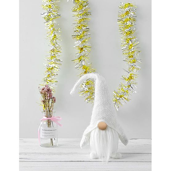 Świąteczny skrzat YX068 50cm Biały