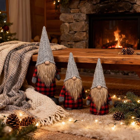 Świąteczny skrzat Zestaw YX055 30+40+50cm