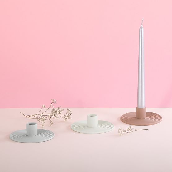 Świecznik MORAB kolor pudrowy róż styl boho do wnętrz ameliahome