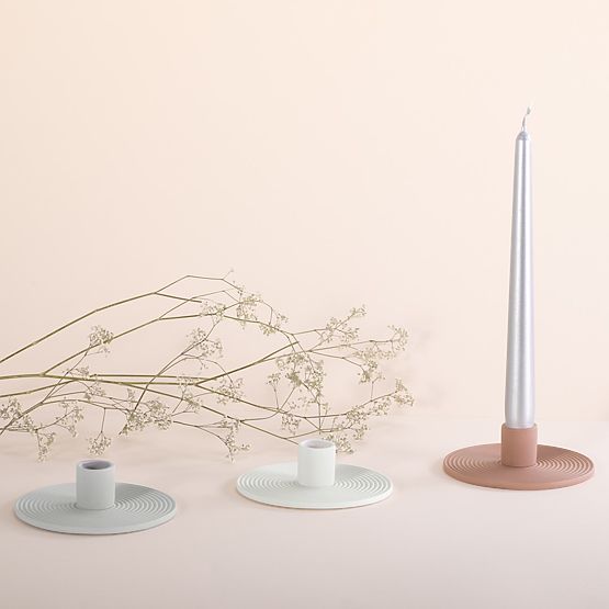 Świecznik MORAB szary kolor styl boho do wnętrz ameliahome