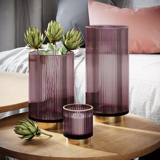 Świecznik POMPEY kolor lila ameliahome