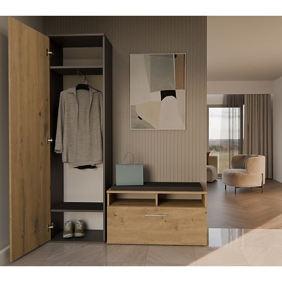 Szafa DUO ANTRACYT DĄB ARTISAN