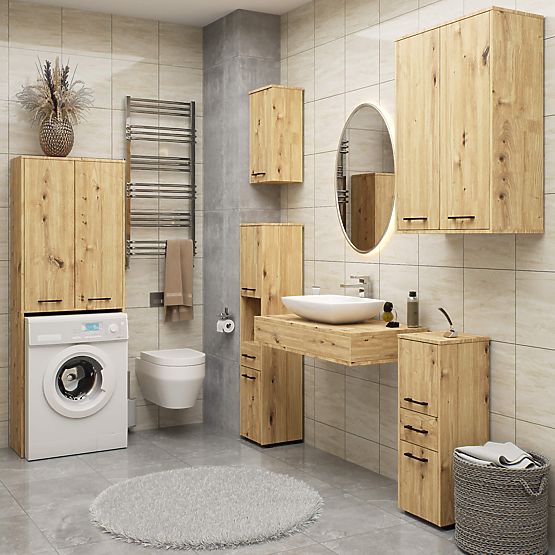 SZAFKA ŁAZIENKOWA FIN 2 DRZWI DĄB ARTISAN