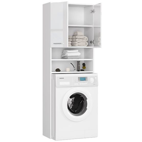 SZAFKA ŁAZIENKOWA FIN NAD PRALKĘ BIAŁY POŁYSK