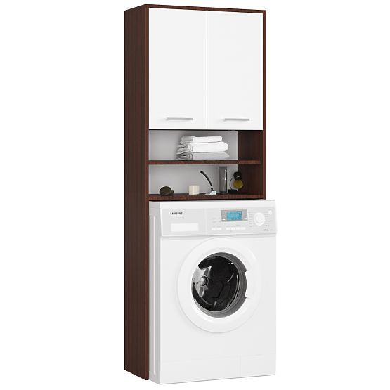 SZAFKA ŁAZIENKOWA FIN NAD PRALKĘ WENGE / BIAŁA