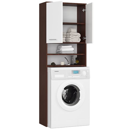 SZAFKA ŁAZIENKOWA FIN NAD PRALKĘ WENGE / BIAŁA