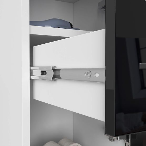 SZAFKA ŁAZIENKOWA FIN SŁUPEK 30 2D 1SZ 85cm PK CZARNY POŁYSK