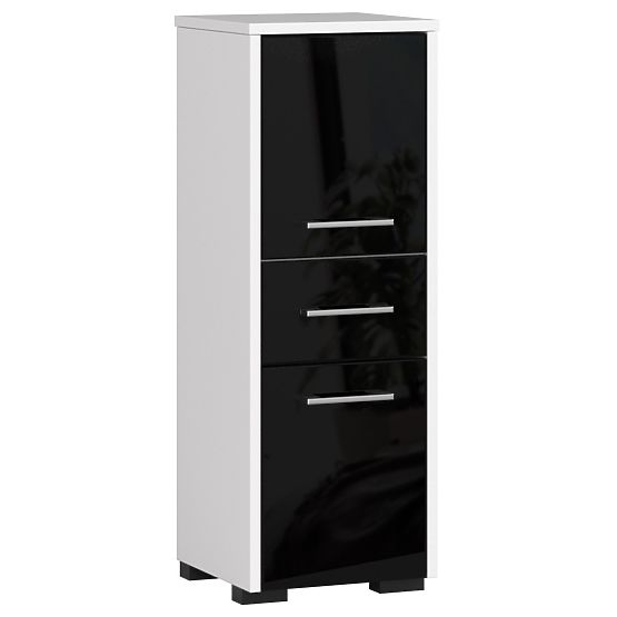 SZAFKA ŁAZIENKOWA FIN SŁUPEK 30 2D 1SZ 85cm PK CZARNY POŁYSK