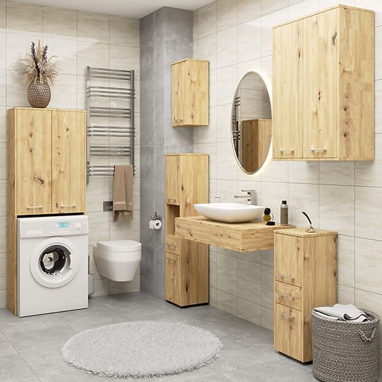 SZAFKA ŁAZIENKOWA FIN SŁUPEK 30 2D 1SZ 85cm PK DĄB ARTISAN